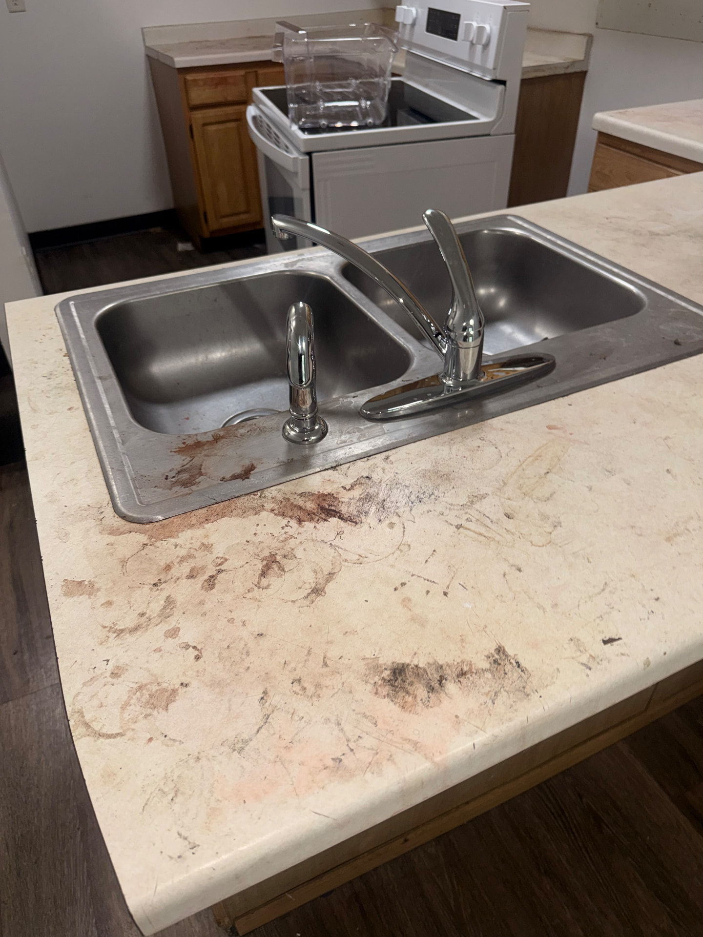 Kitchen counters before cleaning