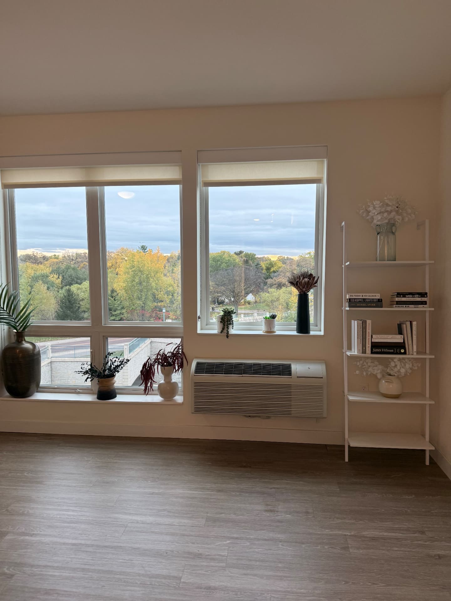 Bright, tidy living room with clean floors